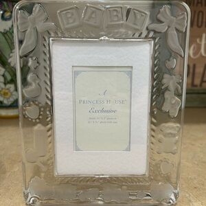 Princess House Crystal Baby Picture Frame Clear  Nursery Decor Gift